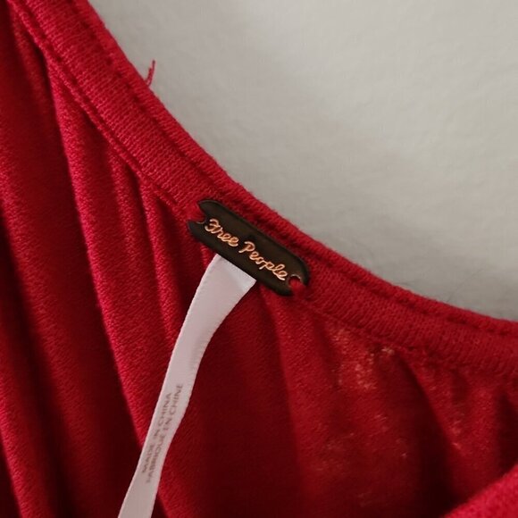 FREE PEOPLE | Francesca dress floral oversized red asymmetrical sz XS - Picture 6 of 6